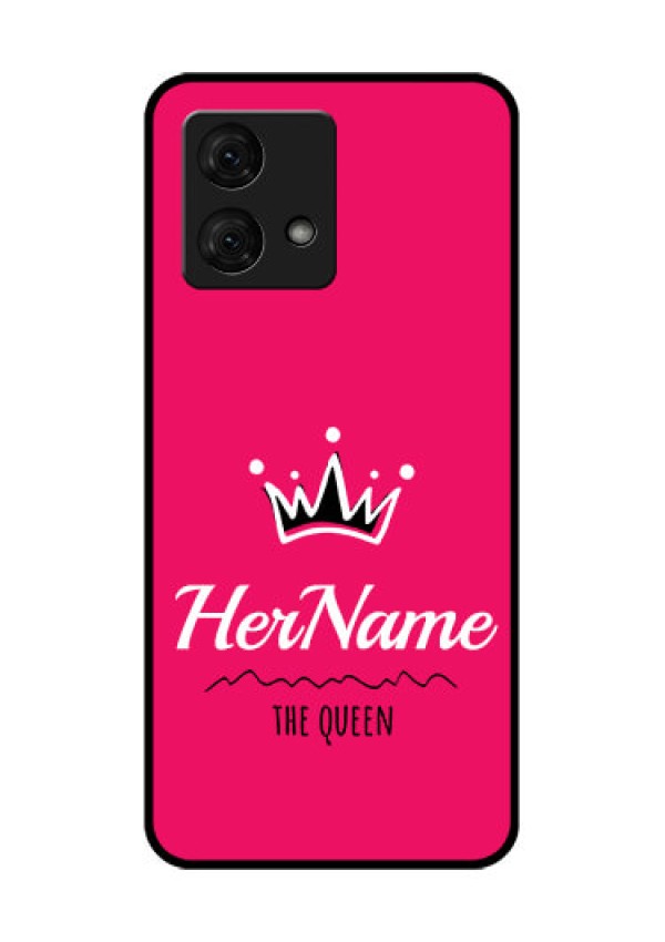 Motorola Moto G84 5G Custom Glass Phone Case - Queen With Name Design