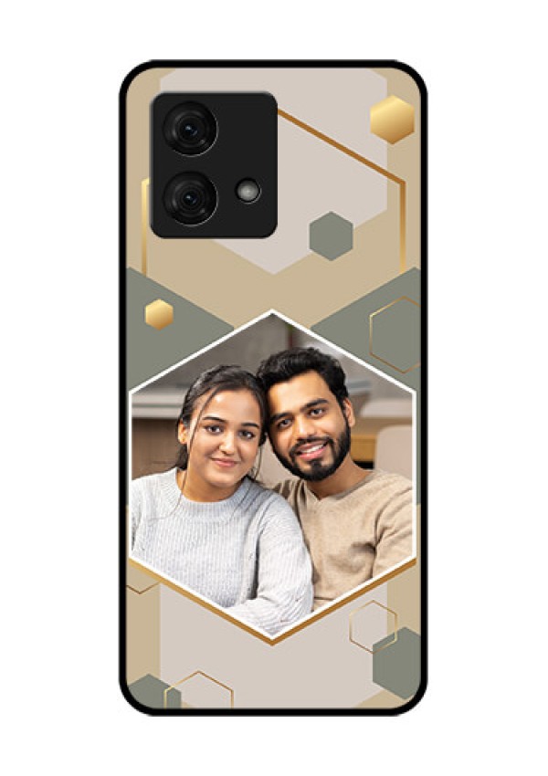 Motorola Moto G84 5G Custom Glass Phone Case - Stylish Hexagon Pattern Design