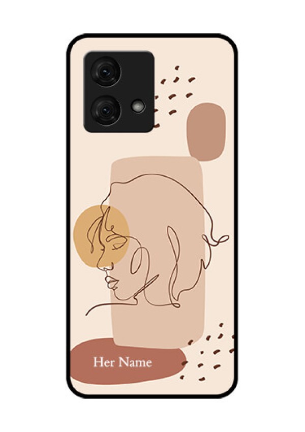 Motorola Moto G84 5G Custom Glass Phone Case - Calm Woman Line Art Design