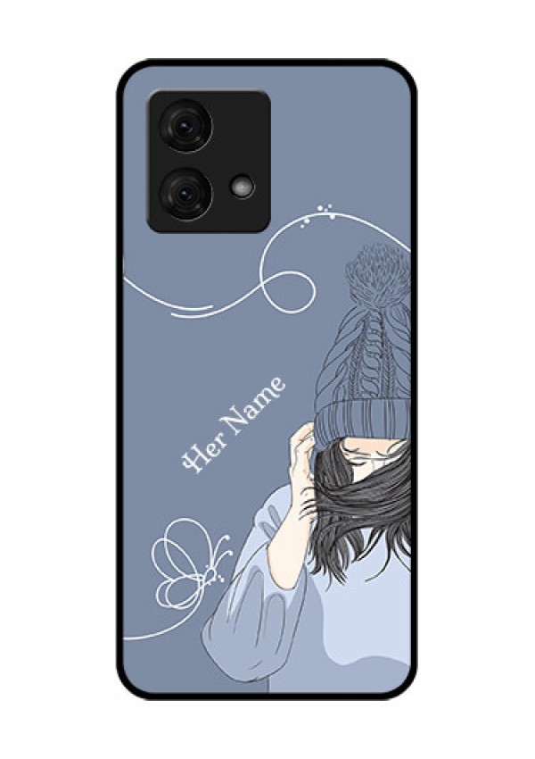 Motorola Moto G84 5G Custom Glass Phone Case - Girl In Winter Outfit Design