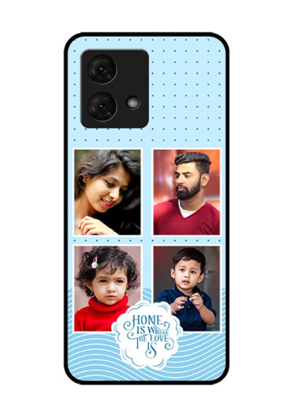 Motorola Moto G84 5G Custom Glass Phone Case - Cute Love Quote With 4 Pic Upload Design