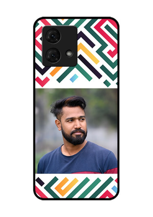 Motorola Moto G84 5G Custom Glass Phone Case - Colorful Maze Pattern Design