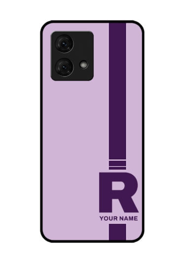 Motorola Moto G84 5G Custom Glass Phone Case - Simple Dual Tone Stripe With Name Design