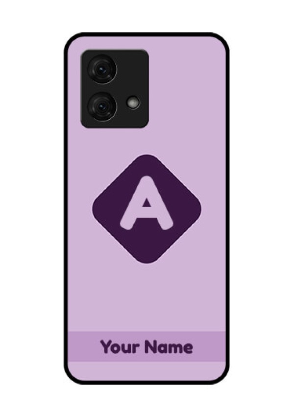 Motorola Moto G84 5G Custom Glass Phone Case - Custom Letter In Curved Badge Design