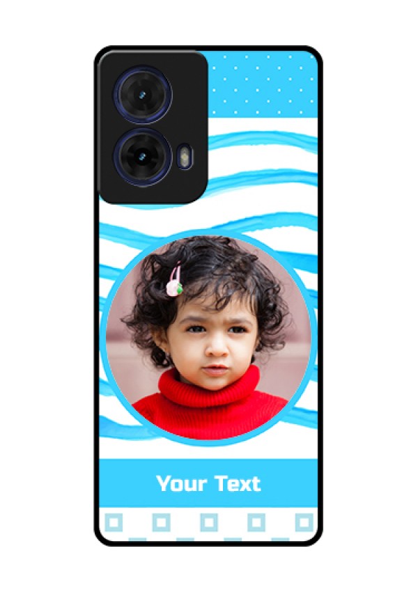 Moto G85 5G Custom Glass Phone Case - Simple Blue Case Design