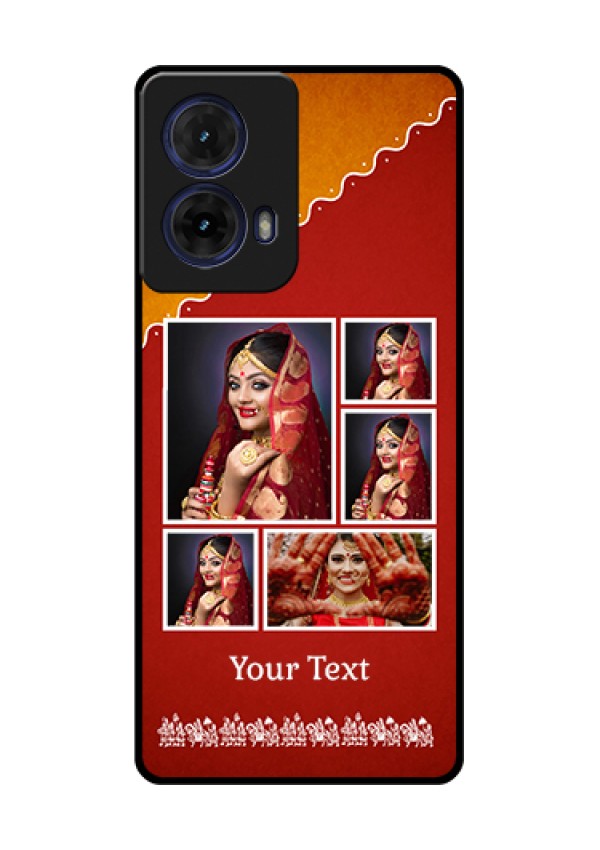Moto G85 5G Custom Glass Phone Case - Wedding Pic Upload Design