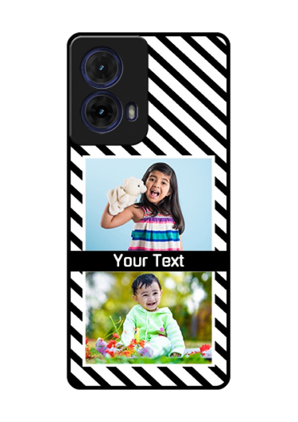 Moto G85 5G Custom Glass Phone Case - Black And White Stripes Design