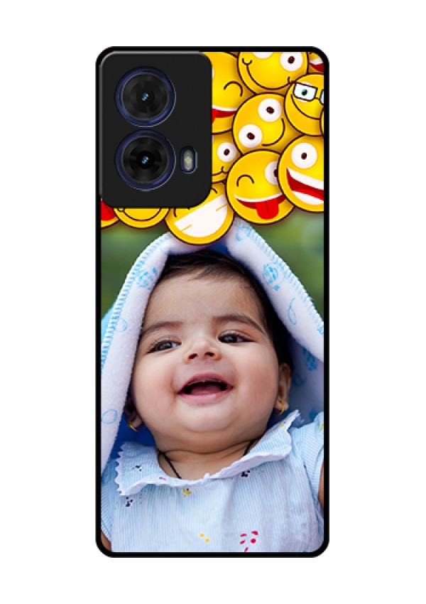 Moto G85 5G Custom Glass Phone Case - With Smiley Emoji Design