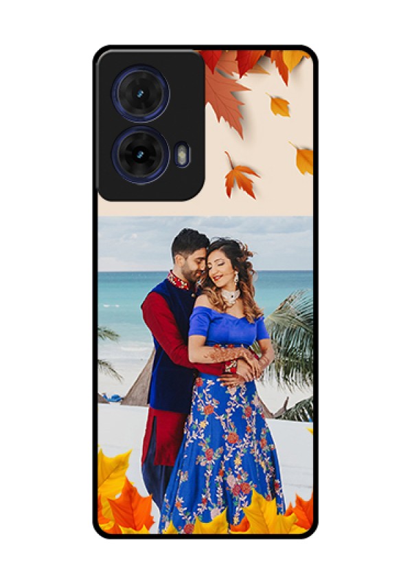 Moto G85 5G Custom Glass Phone Case - Autumn Maple Leaves Design