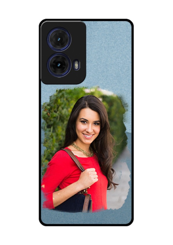 Moto G85 5G Custom Glass Phone Case - Grunge Line Art Design