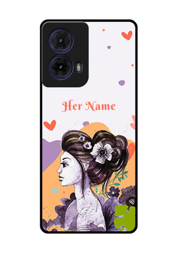 Moto G85 5G Custom Glass Phone Case - Woman And Nature Design