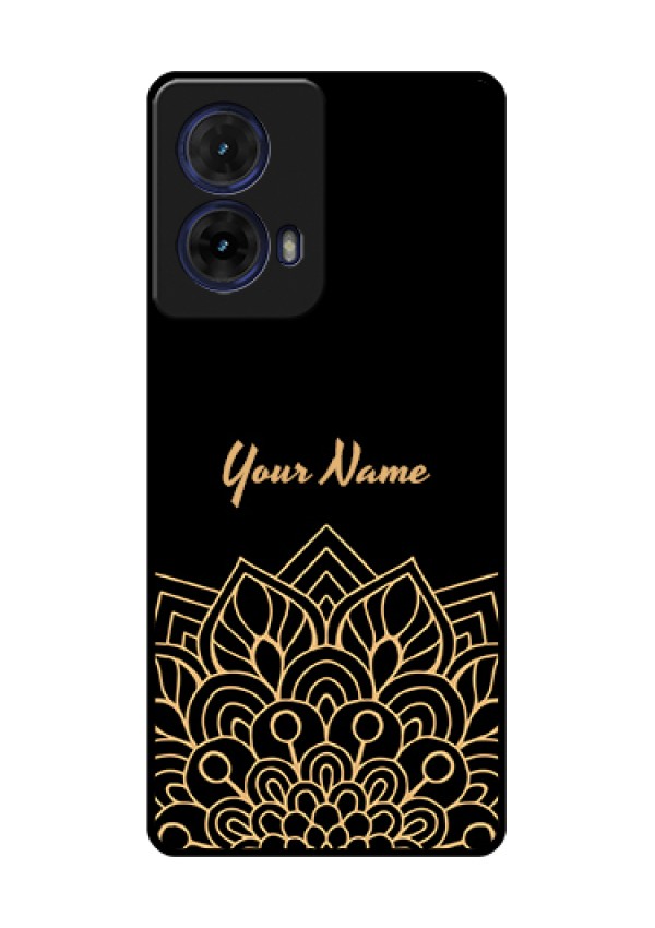 Moto G85 5G Custom Glass Phone Case - Golden Mandala Design
