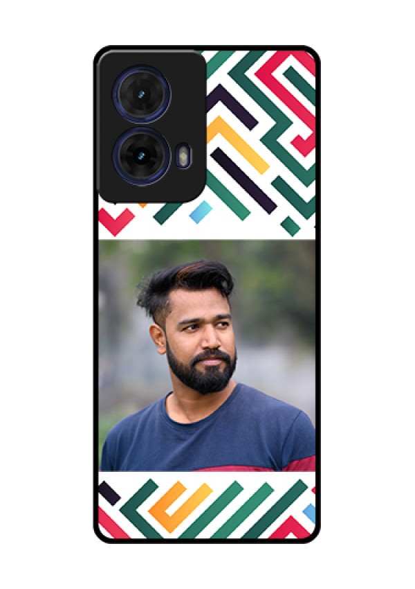Moto G85 5G Custom Glass Phone Case - Colorful Maze Pattern Design
