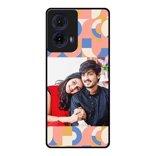 Moto G85 5G Custom Glass Phone Case - Semi - Circle Maze Pattern Design Moto G85 5G Custom Glass Phone Case - Semi - Circle Maze Pattern Design