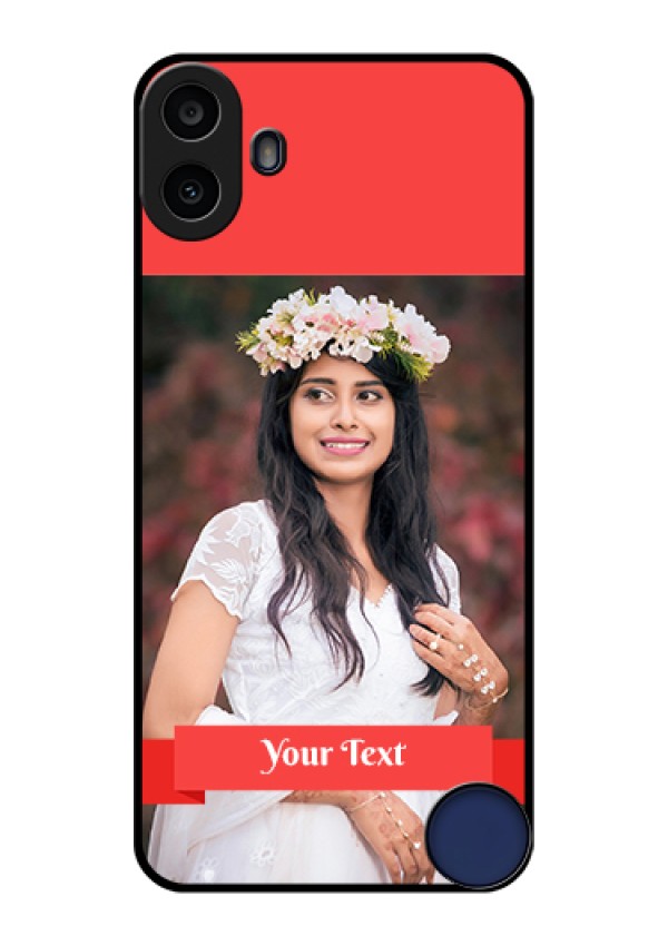 Nothing CMF Phone 1 Custom Glass Phone Case - Simple Red Color Design