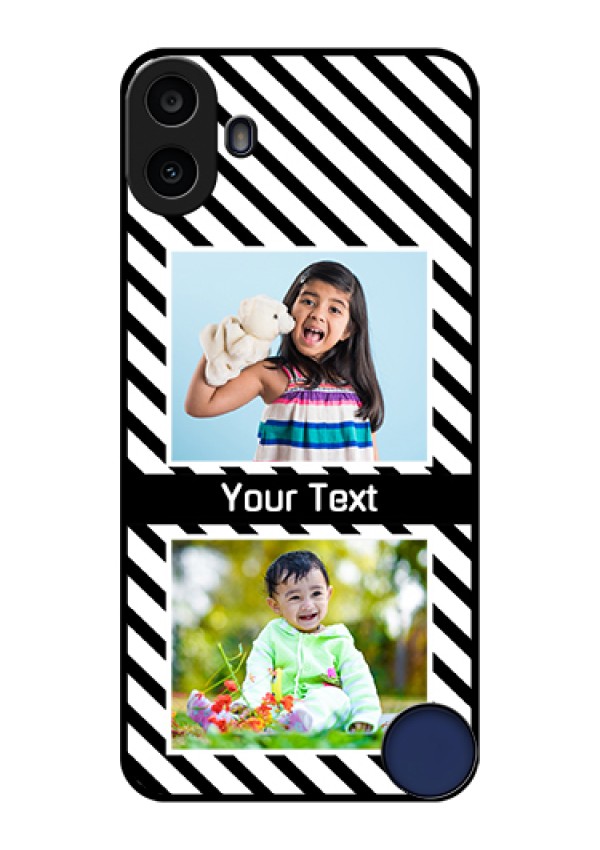 Nothing CMF Phone 1 Custom Glass Phone Case - Black And White Stripes Design