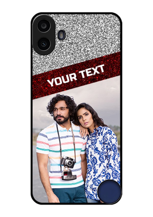 Nothing CMF Phone 1 Custom Glass Phone Case - Image Holder With Glitter Strip Design
