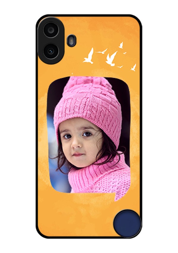 Nothing CMF Phone 1 Custom Glass Phone Case - Water Color Design With Bird Icons