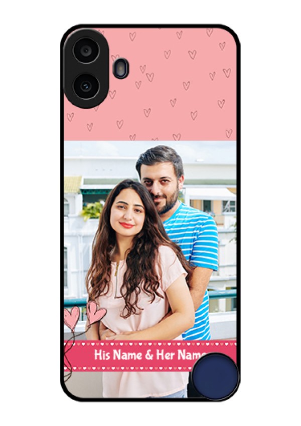 Nothing CMF Phone 1 Custom Glass Phone Case - Love Design Peach Color