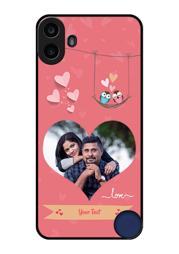 Nothing CMF Phone 1 Custom Glass Phone Case - Peach Color Love Design