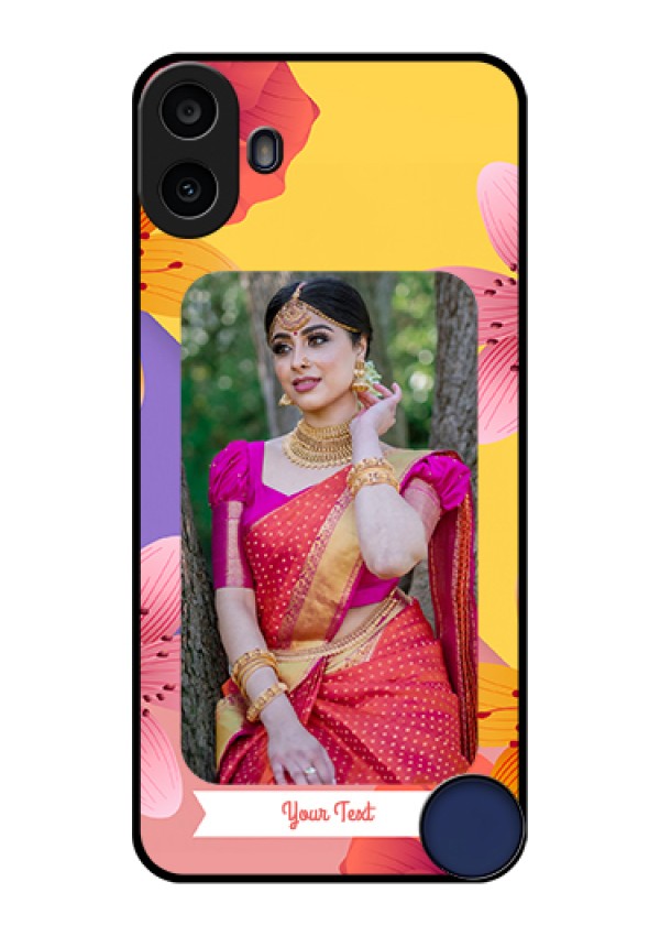 Nothing CMF Phone 1 Custom Glass Phone Case - 3 Image With Vintage Floral Design