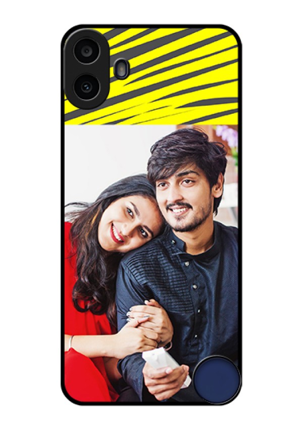 Nothing CMF Phone 1 Custom Glass Phone Case - Yellow Abstract Design