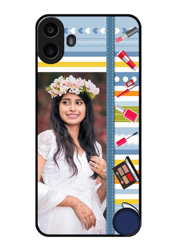 Nothing CMF Phone 1 Custom Glass Phone Case - Makeup Icons Design