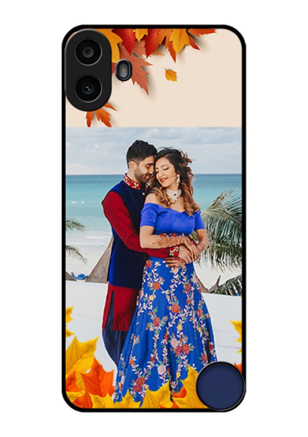Nothing CMF Phone 1 Custom Glass Phone Case - Autumn Maple Leaves Design