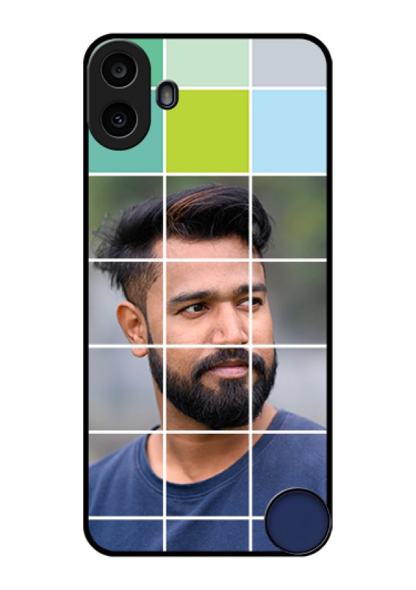 Nothing CMF Phone 1 Custom Glass Phone Case - With White Box Pattern