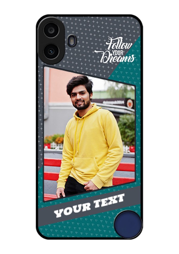 Nothing CMF Phone 1 Custom Glass Phone Case - Background Pattern Design With Quote