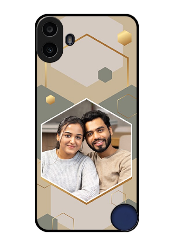 Nothing CMF Phone 1 Custom Glass Phone Case - Stylish Hexagon Pattern Design