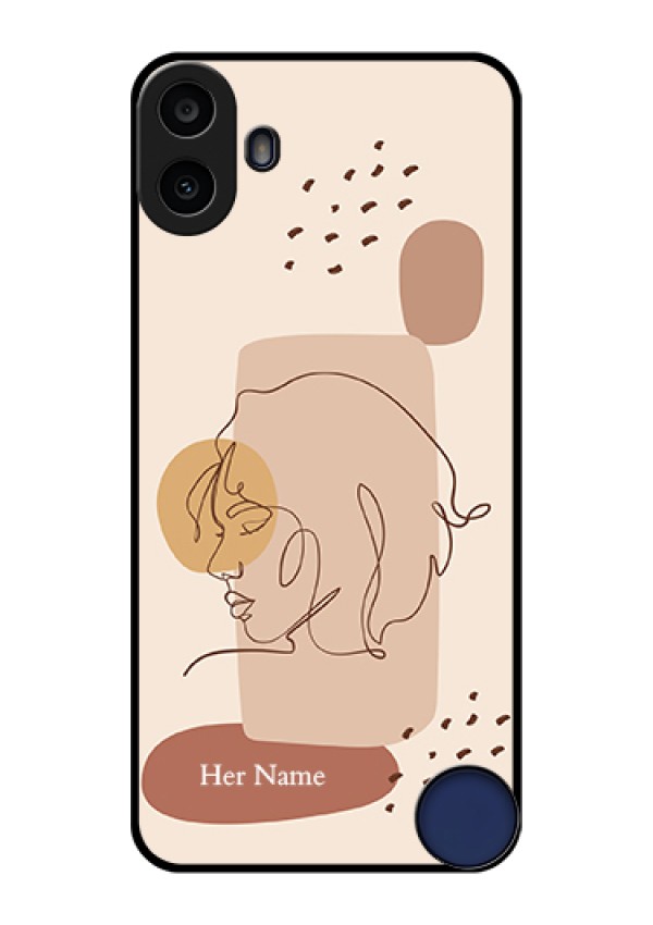 Nothing CMF Phone 1 Custom Glass Phone Case - Calm Woman Line Art Design
