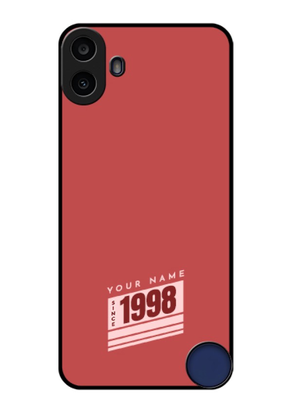 Nothing CMF Phone 1 Custom Glass Phone Case - Red Custom Year Of Birth Design