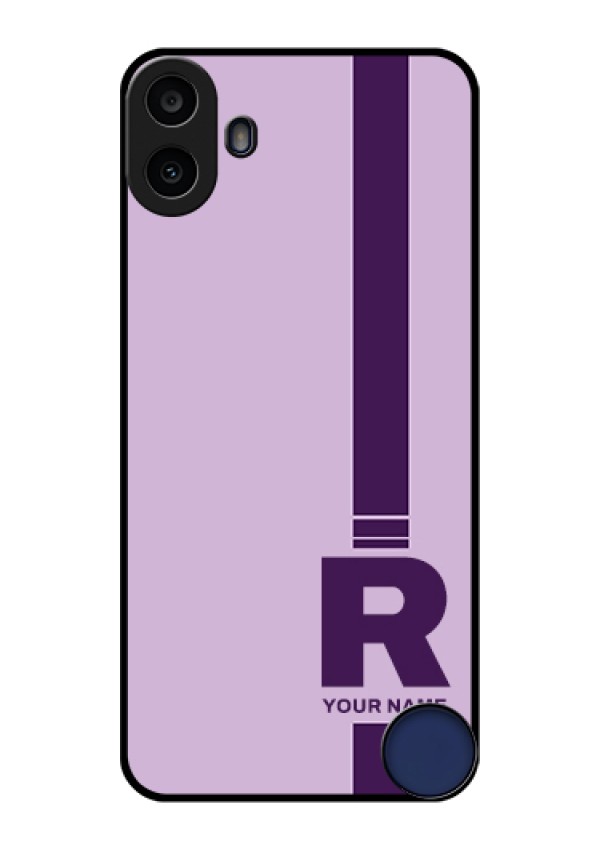 Nothing CMF Phone 1 Custom Glass Phone Case - Simple Dual Tone Stripe With Name Design