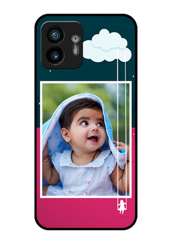 Nothing Phone 2 Custom Glass Phone Case - Cute Girl With Cloud Design