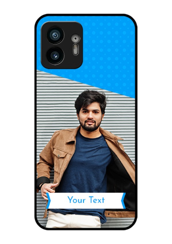 Nothing Phone 2 Custom Glass Phone Case - Simple Blue Color Design