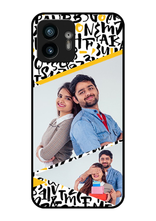 Nothing Phone 2 Custom Glass Phone Case - Letters Pattern Design