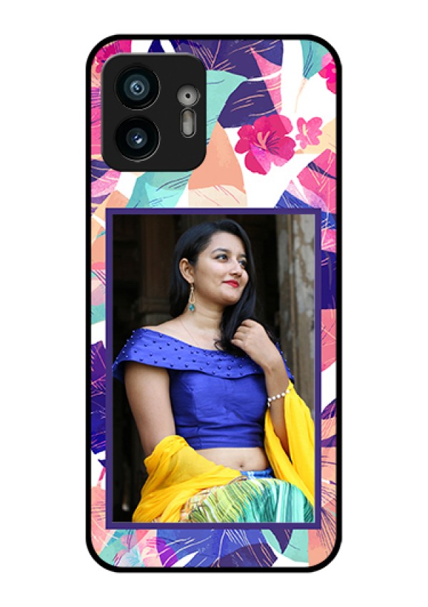 Nothing Phone 2 Custom Glass Phone Case - Abstract Floral Design