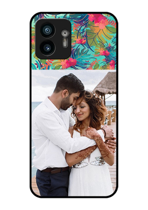 Nothing Phone 2 Custom Glass Phone Case - Watercolor Floral Design