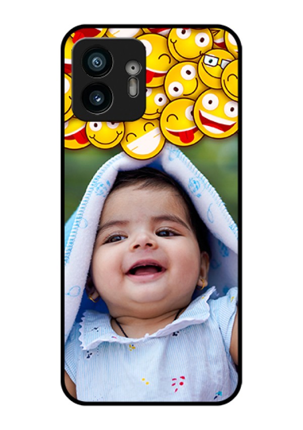 Nothing Phone 2 Custom Glass Phone Case - With Smiley Emoji Design