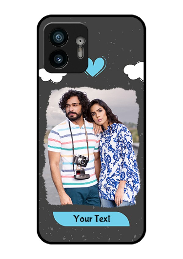 Nothing Phone 2 Custom Glass Phone Case - Splashes With Love Doodles Design