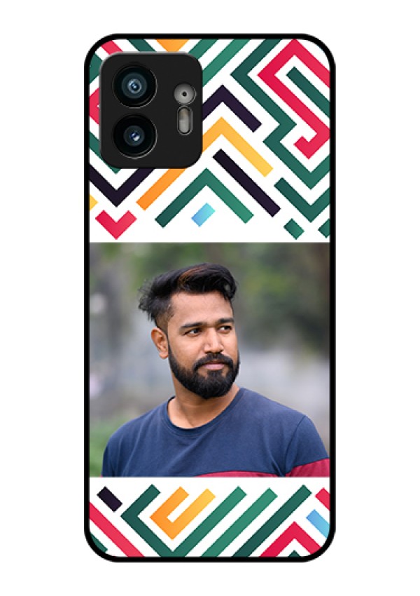 Nothing Phone 2 Custom Glass Phone Case - Colorful Maze Pattern Design
