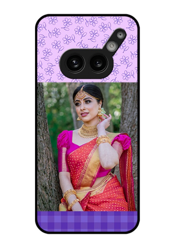 Nothing Phone 2A 5G Custom Glass Phone Case - Purple Floral Design