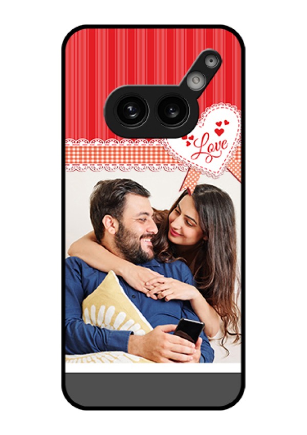 Nothing Phone 2A 5G Custom Glass Phone Case - Red Love Pattern Design