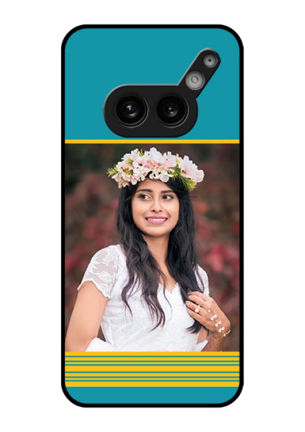 Nothing Phone 2A 5G Custom Glass Phone Case - Yellow & Blue Design