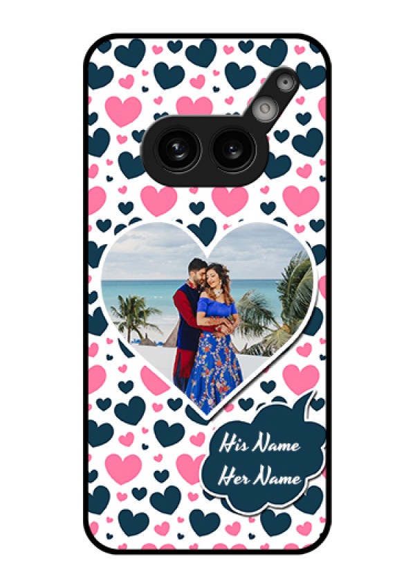 Nothing Phone 2A 5G Custom Glass Phone Case - Pink & Blue Heart Design