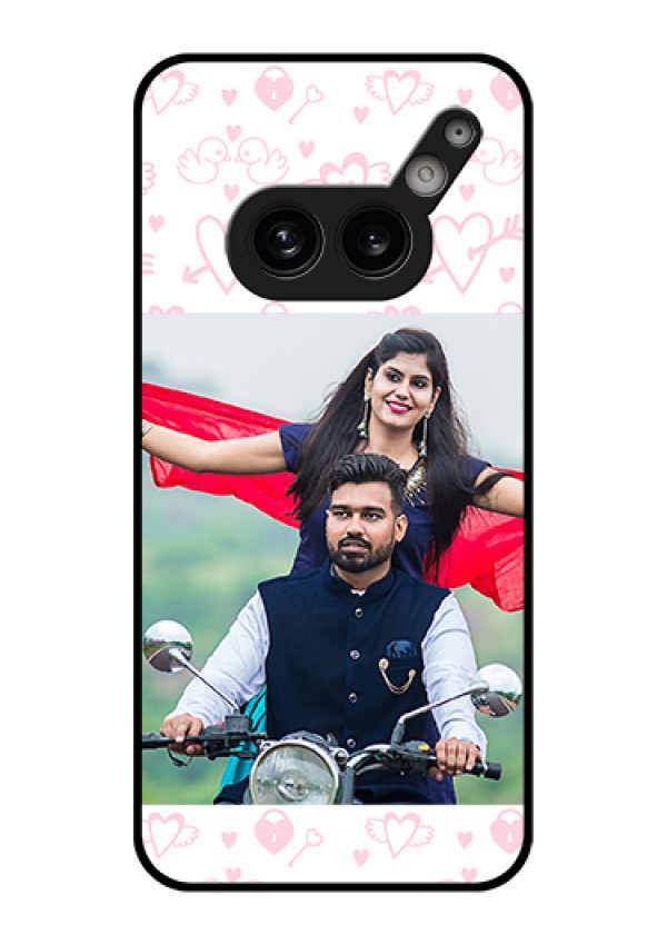Nothing Phone 2A 5G Custom Glass Phone Case - Pink Flying Heart Design