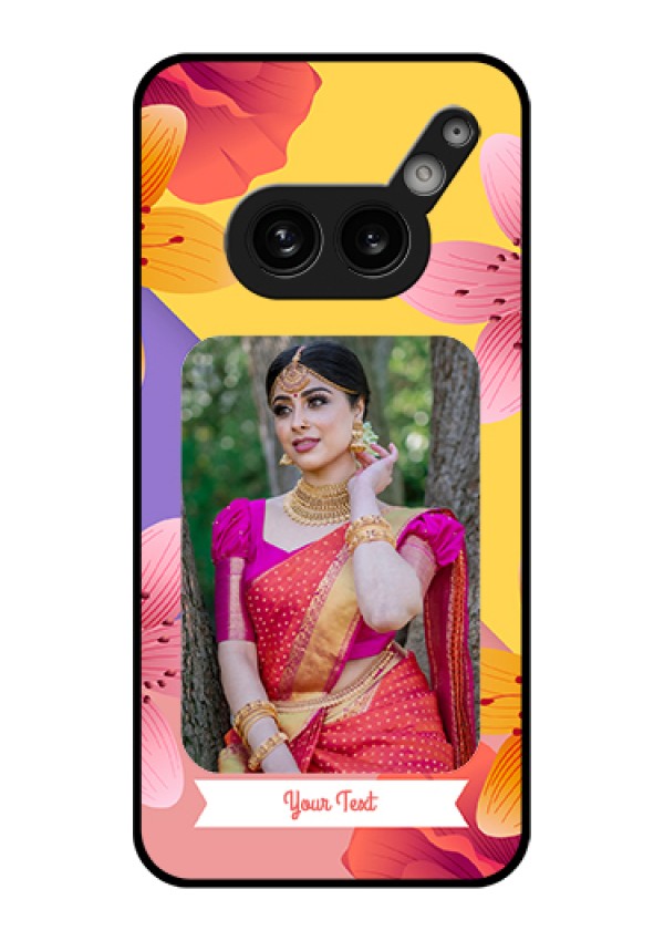 Nothing Phone 2A 5G Custom Glass Phone Case - 3 Image With Vintage Floral Design