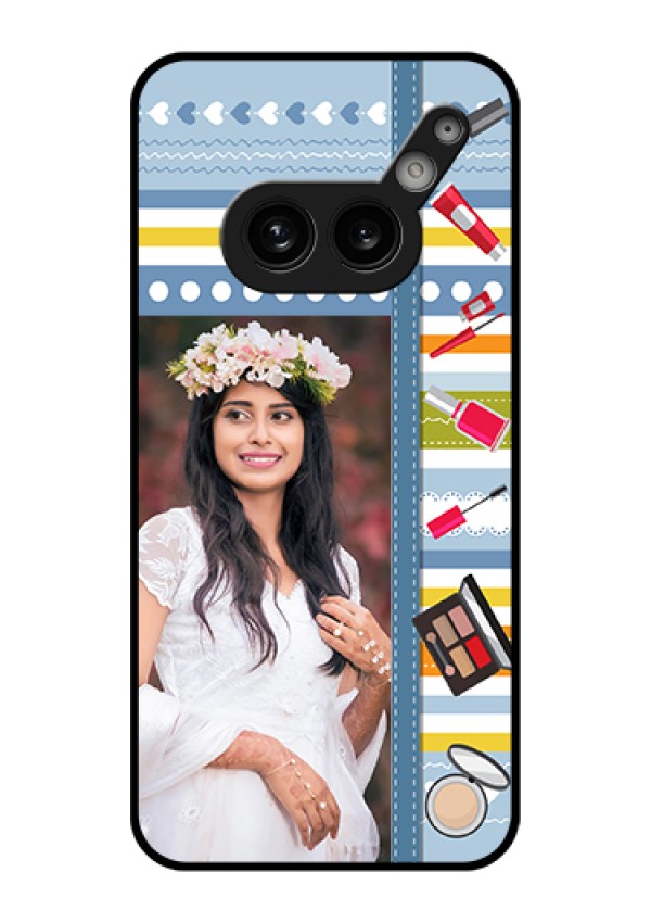Nothing Phone 2A 5G Custom Glass Phone Case - Makeup Icons Design