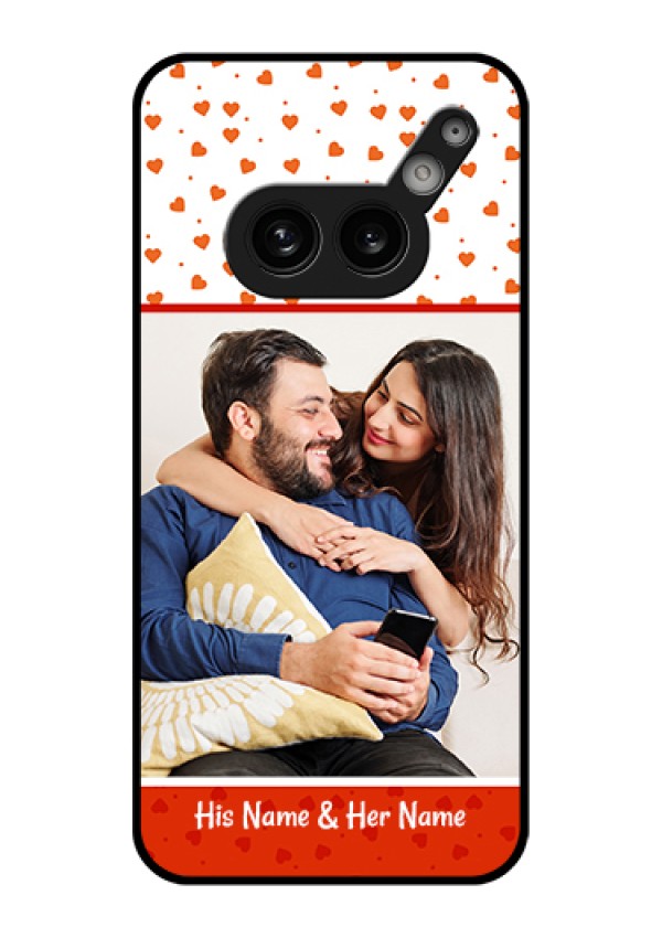Nothing Phone 2A Plus Custom Glass Phone Case - Orange Love Symbol Design